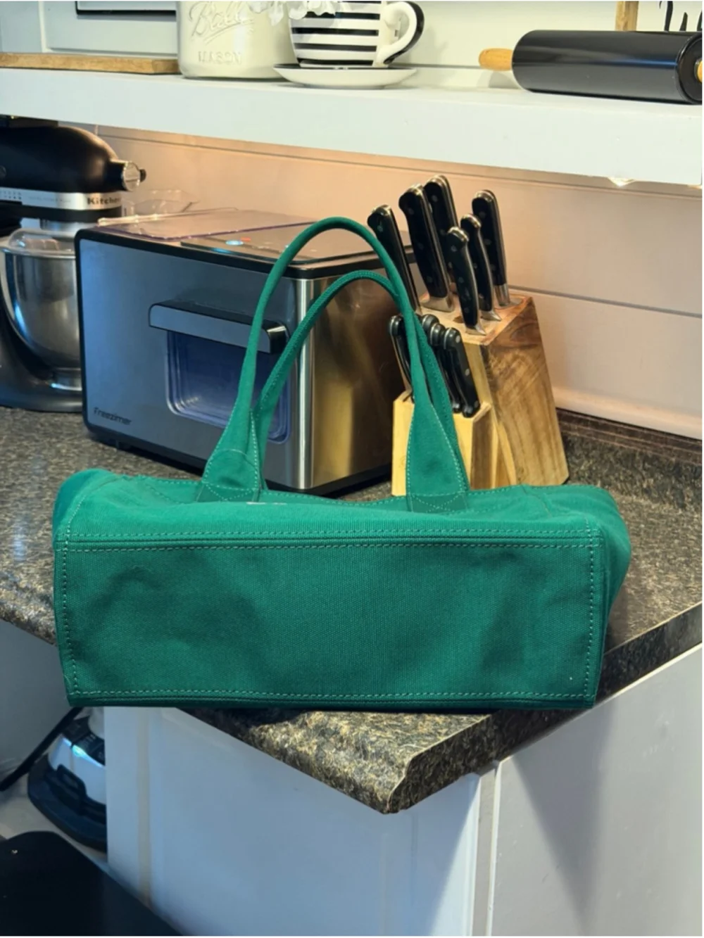 NWT Kate Spade XL Green Canvas Totebag